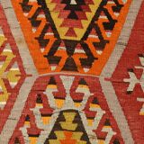 6x9 Colorful Handmade Geometric Kilim Rug, 182x283Cm