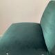 Chaise vintage en velours vert et pieds chromés