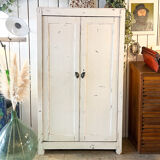 Armoire parisienne patine blanche