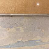 Old painting, landscape, signed Andrée Bouchard, 1950s
