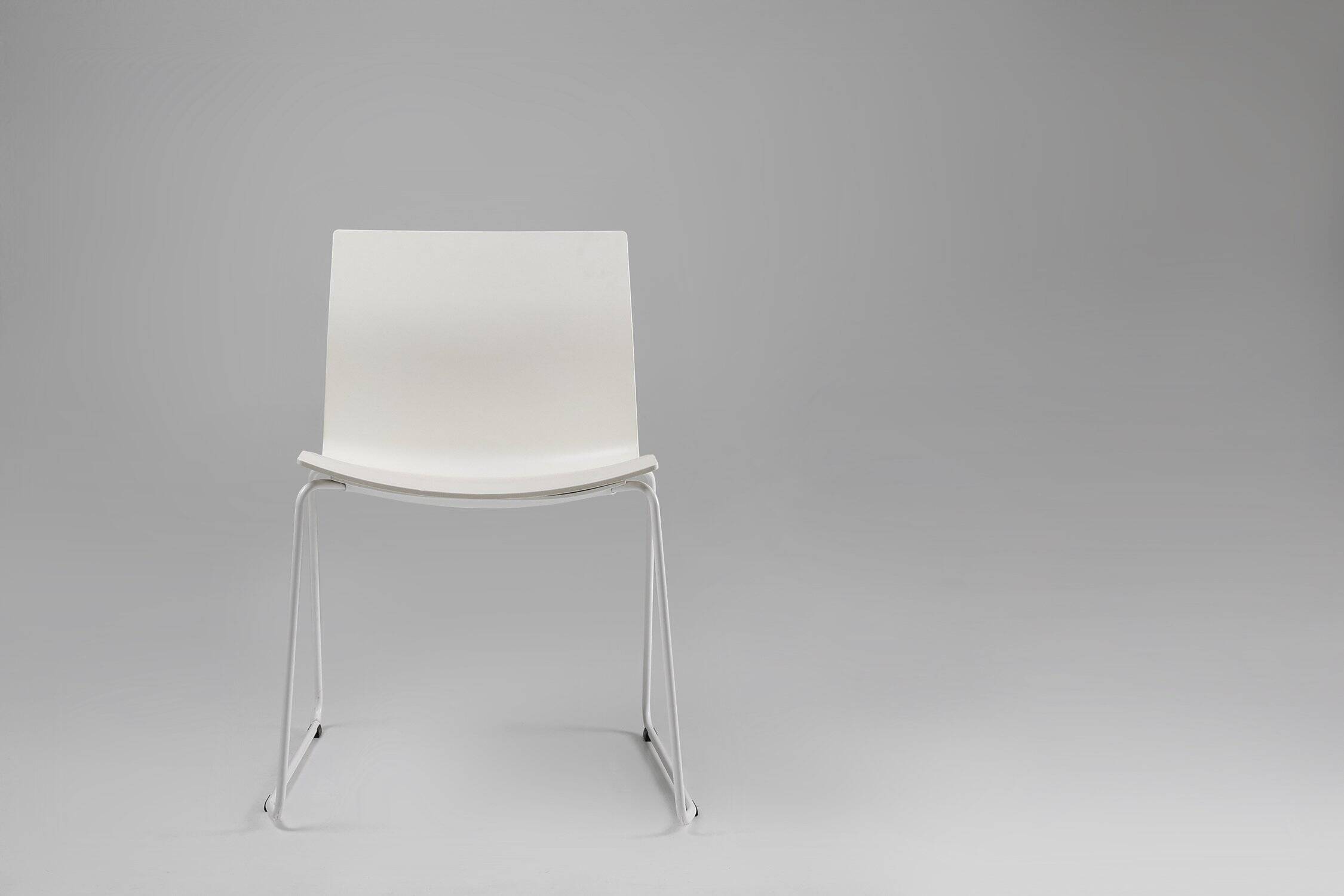Mid-Century White Chair with Metal Frame and Plastic Seat, Belgium