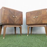 Pair of vintage Art Deco mid-century bedside tables