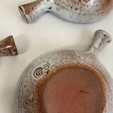 6 J&N Pierlot Ratilly stoneware cups - Puisaye