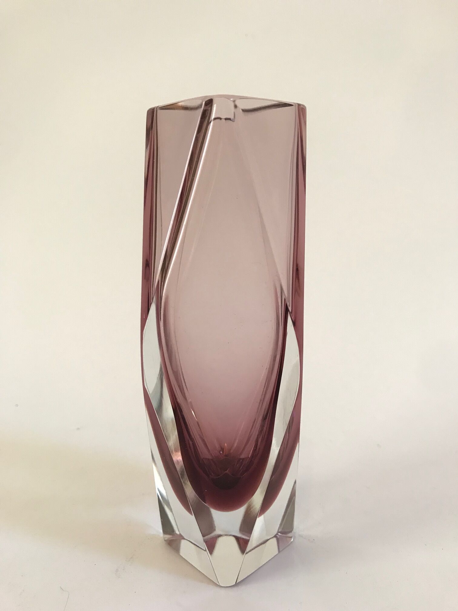 Pink Sommerso vase from Murano
