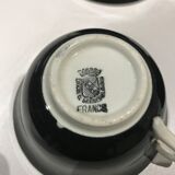 Lot of 4 cups Digoin Sarreguemines vintage