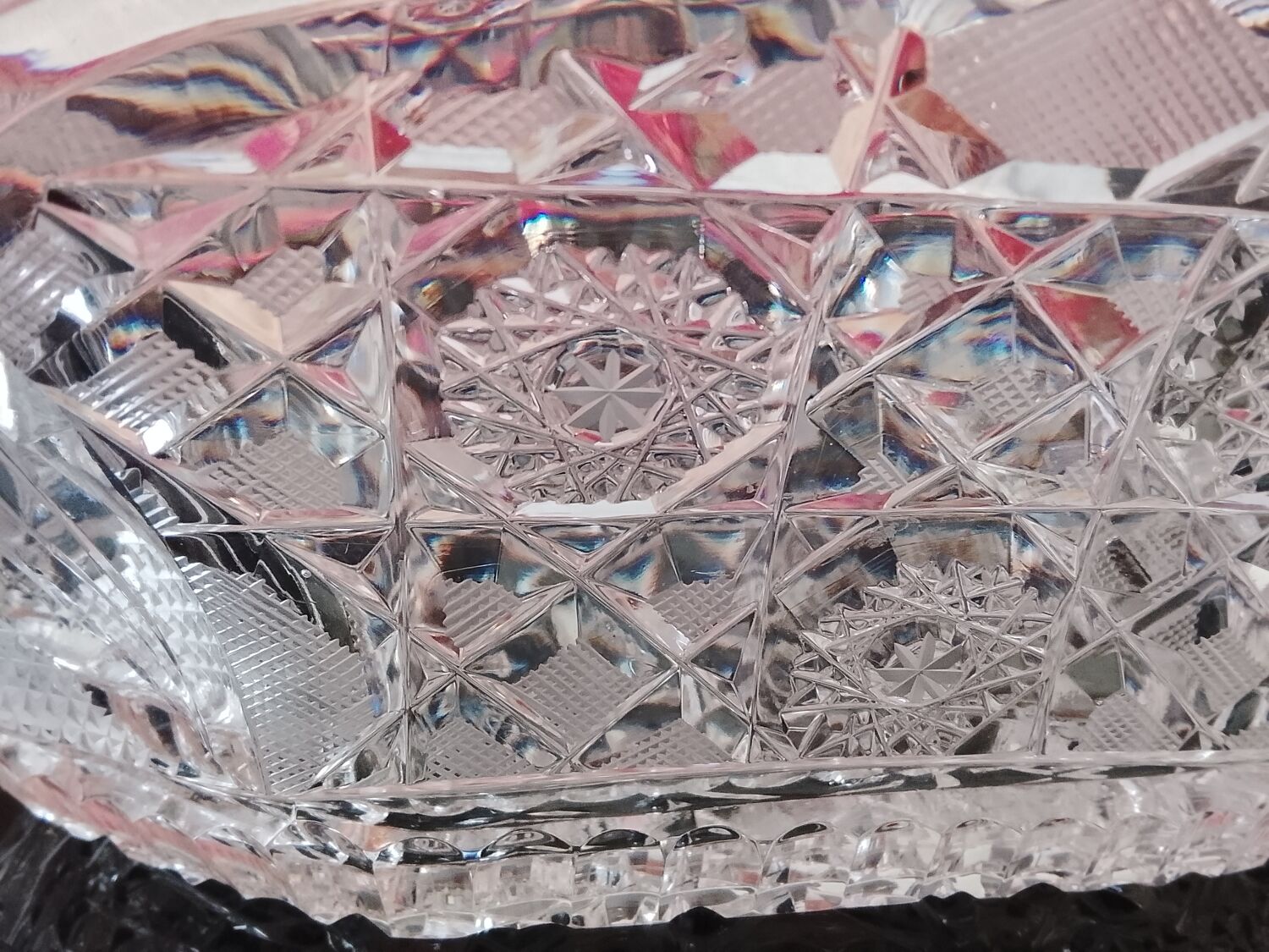 Cut glass fruit bowl