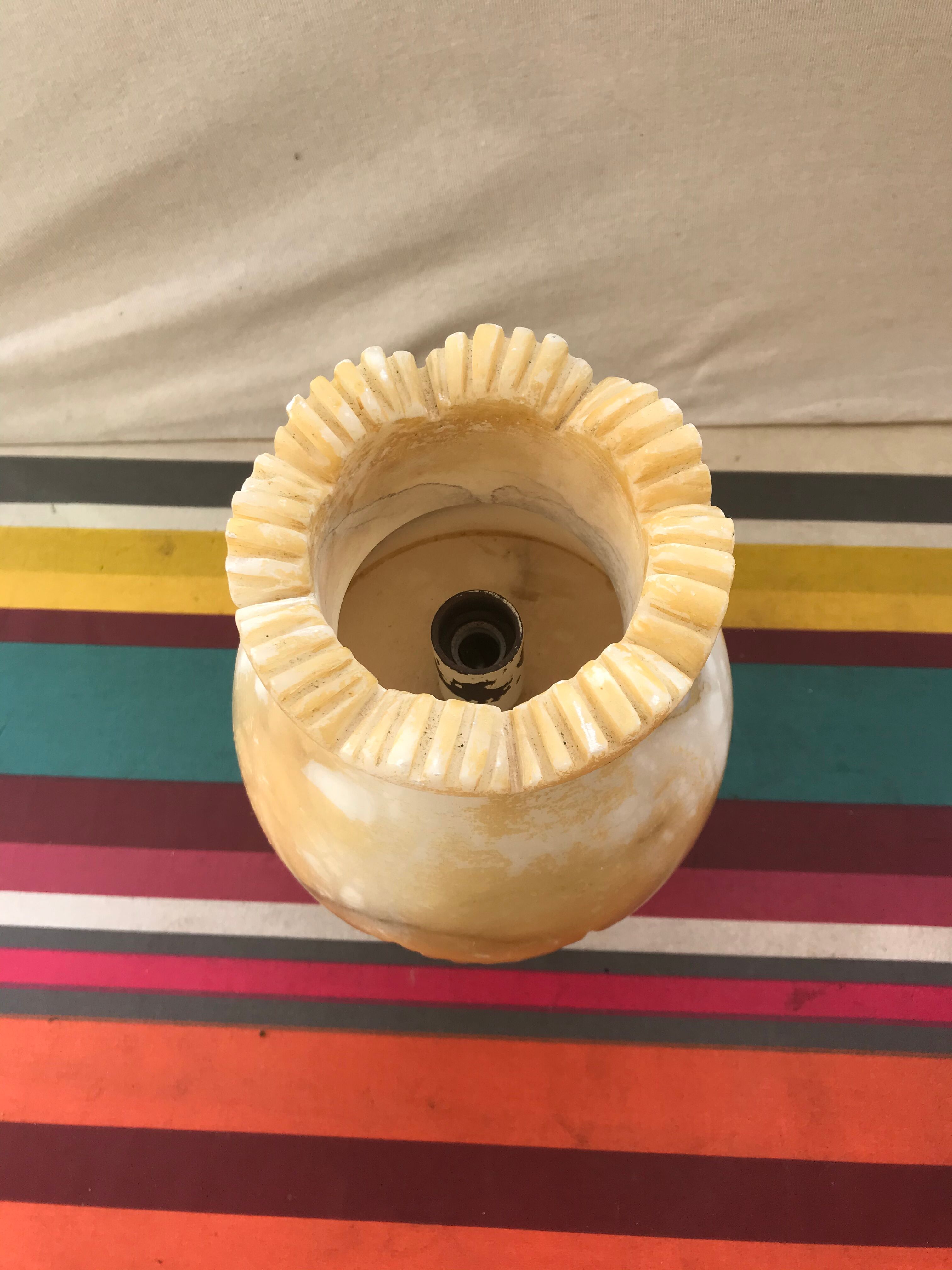 Pair of Ancient Lamp Alabaster Vintage Luminaire