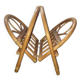 Rattan magazine holder