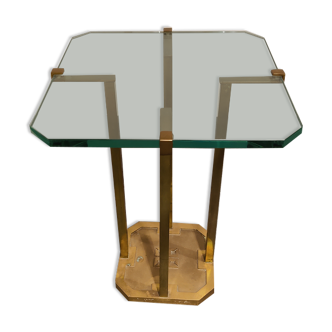 Peter Ghyczy T18 glass and brass side table