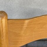 Chaise pliante en bois Mid Century avec siège à lattes