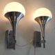 Tulip wall lights in metal and glass - 60s/70s