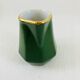 Bistro Coffee Service Cups Saucers and Green Faceted Milk Jug