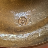 Pair of candlesticks three fires art deco agad - golden metal