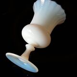 Striped white opaline vase coupe