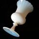 Striped white opaline vase coupe
