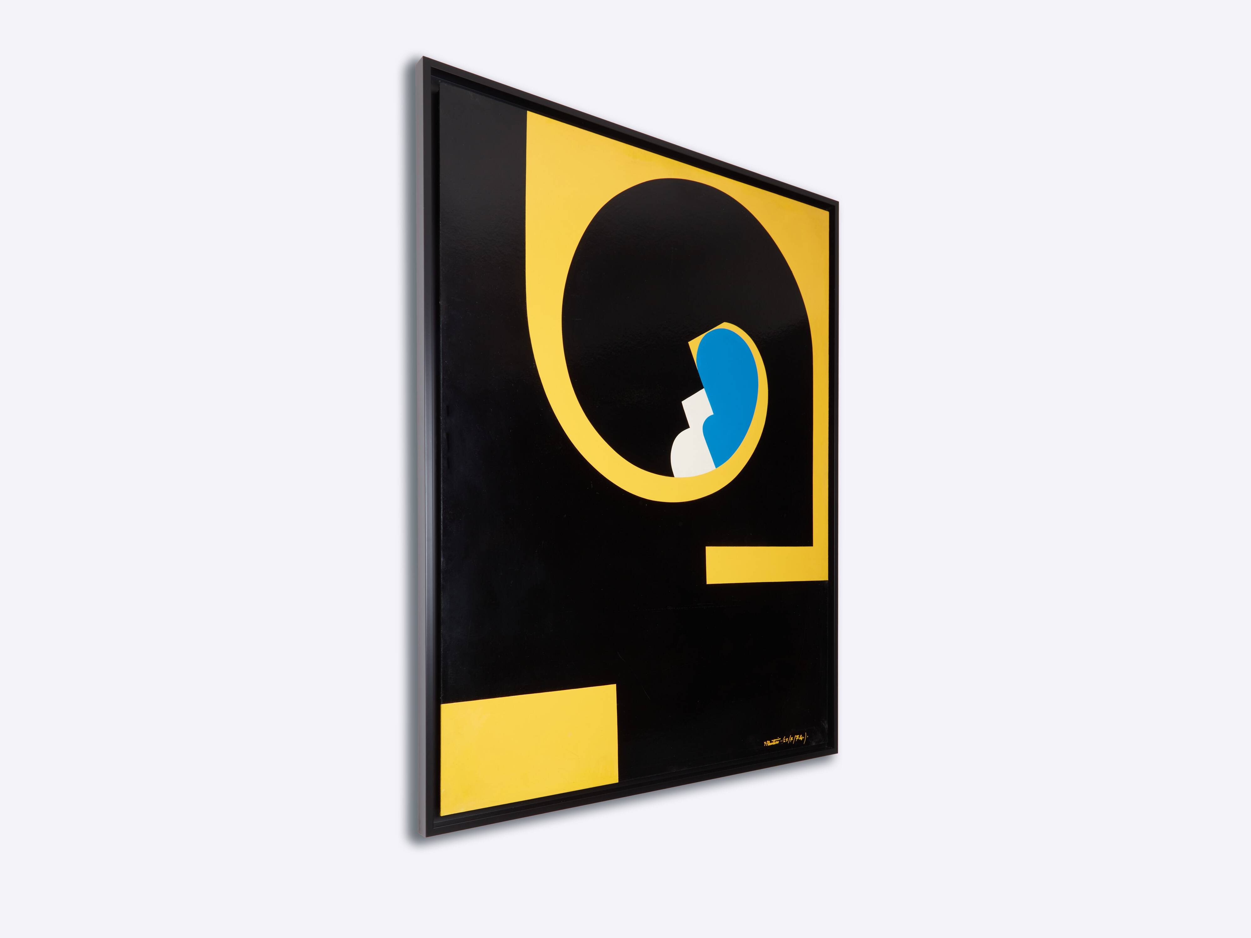 Yves Plantevin large oil on wood panel 1974