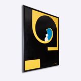 Yves Plantevin large oil on wood panel 1974