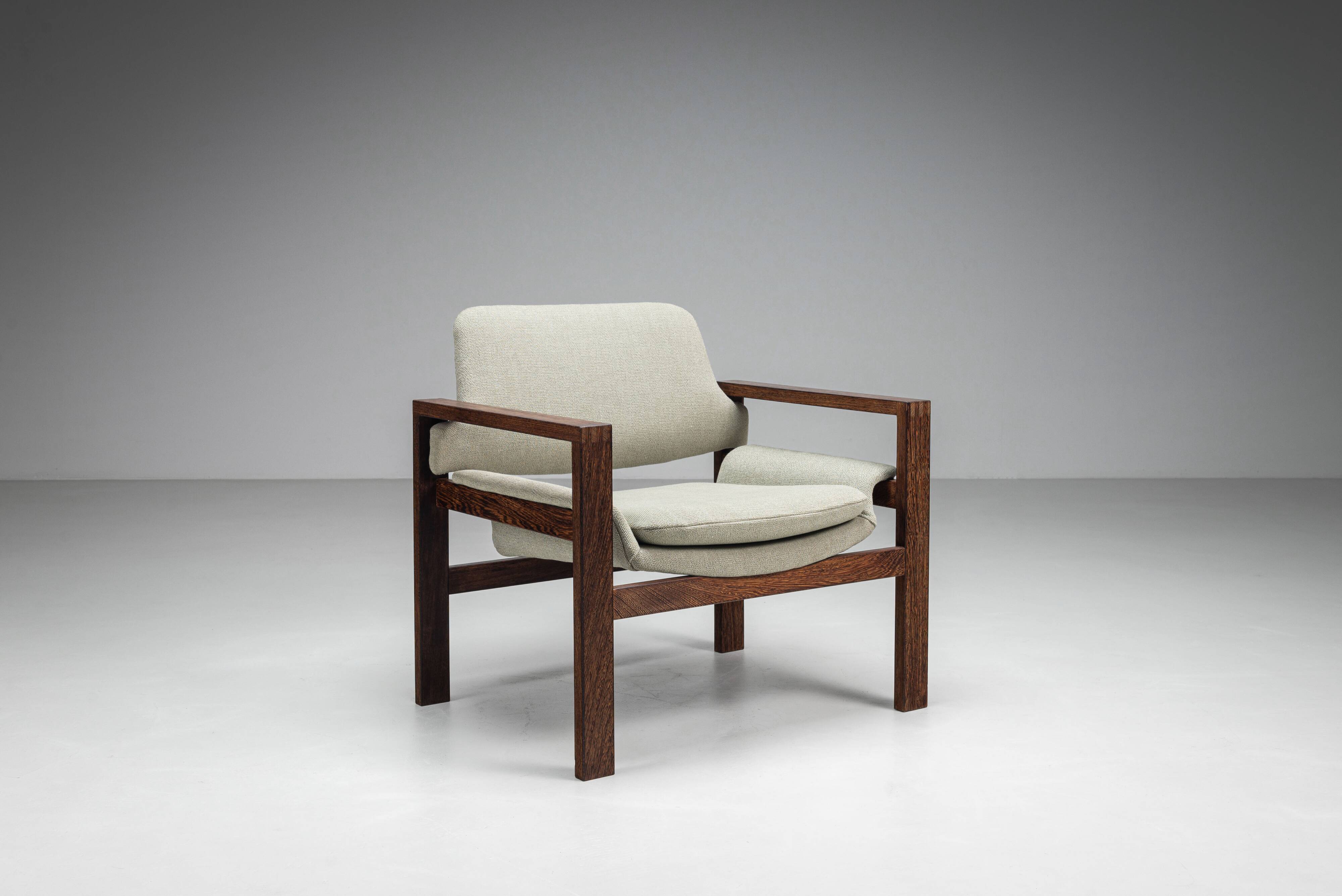 Fauteuil lounge en wengé de milieu de siècle