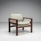 Fauteuil lounge en wengé de milieu de siècle