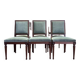 Set of 6 Louis XVI style chairs in green velvet