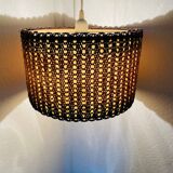 Vintage sisal / jonc de mer pendant light circa 1970's