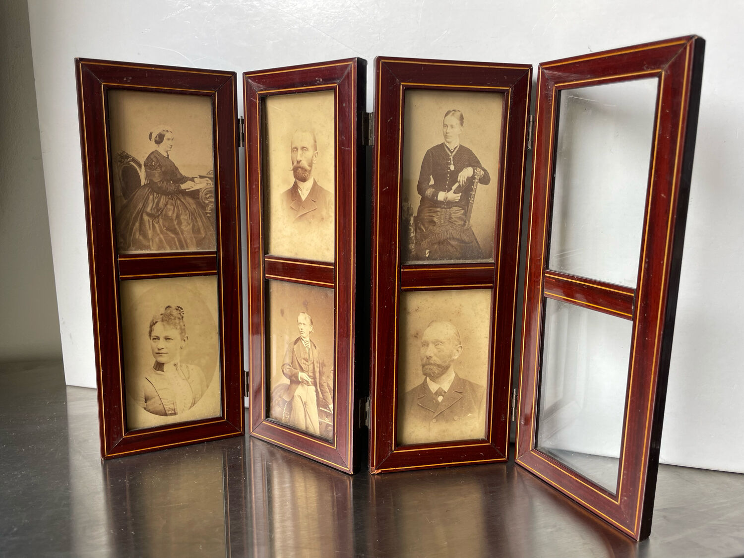 1800’s wooden foldable picture frame
