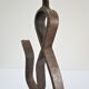 Brutalist candle holder wrought iron beaten patinated H. 37 cm