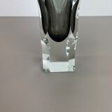 Vase Sommerso en verre à facettes Extra Large Mandruzzato Fabriqué à Murano, Italie années 1970