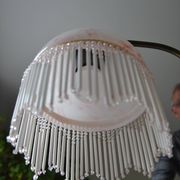 Opaline wall light with ceramic and glass pendants