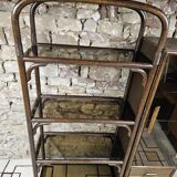 Set 1970 vintage bamboo display case plus shelf