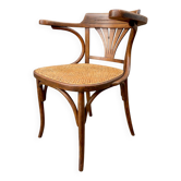 Rare american viennese style office armchair, bent wood, w baumann.