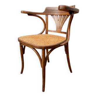 Rare american viennese style office armchair, bent wood, w baumann.