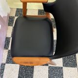 Black skai armchair by Cees Braakman for Pastoe 1950