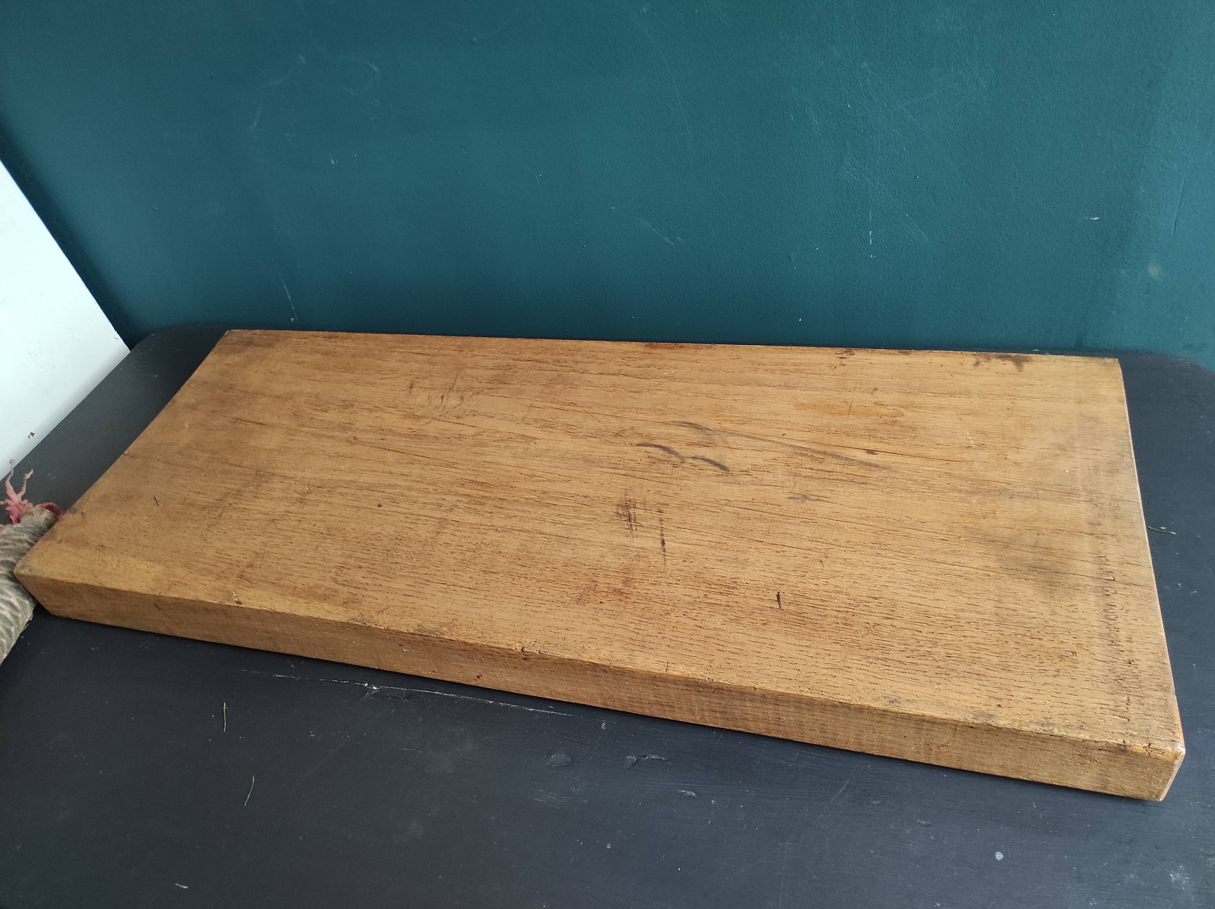 Large and heavy vintage French wooden chopping board