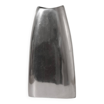 Polished Aluminum Flat Tall Vase