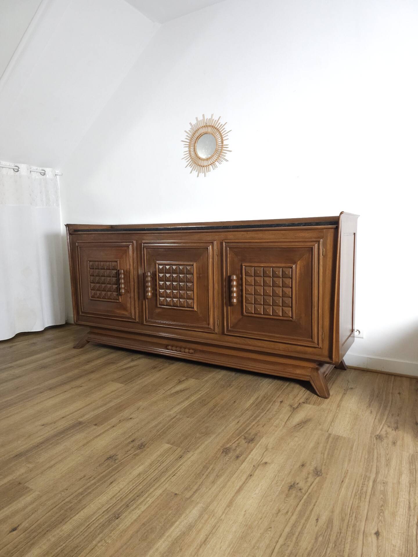 Rare French buffet "Pointe de Diamant" – Antique cabinetmaking work