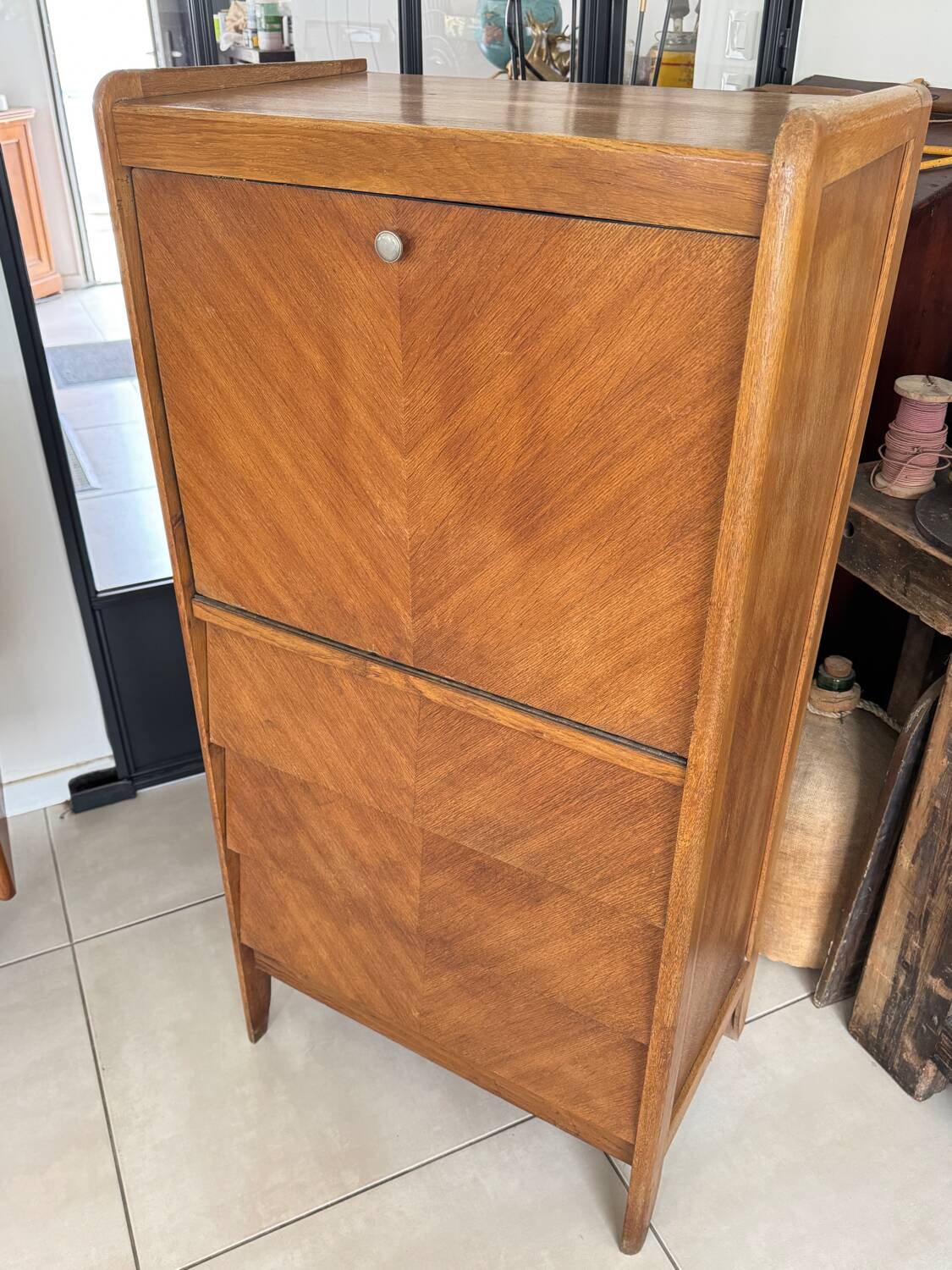 Vintage wooden secretary desk from the 50s