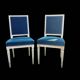Série de 4 chaises style Louis XVI velours bleu