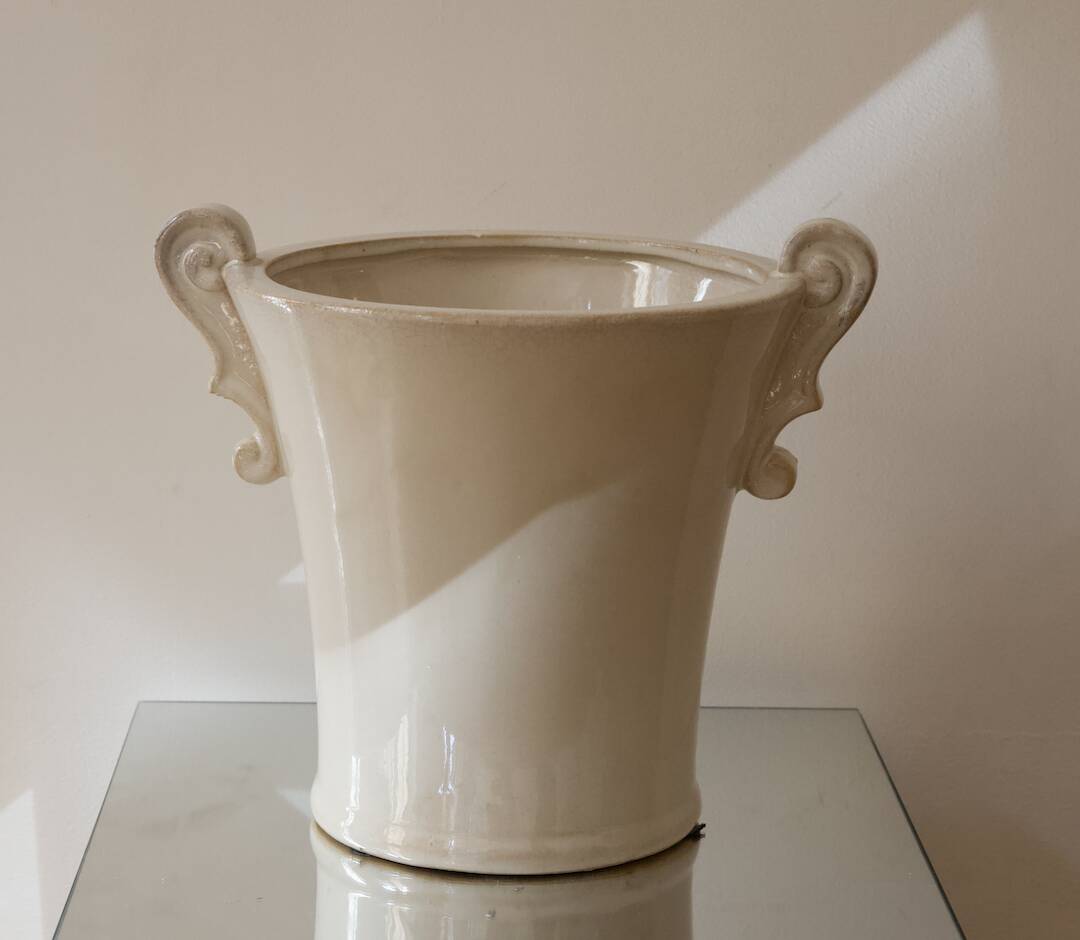 beige vase with mini handles