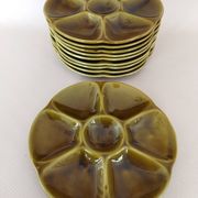 10 earthenware oyster plates from Gien