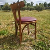 Set of 41 bistro chairs seated red skaï
