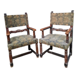 Pair of Louis XIII style armchairs