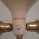 Tripod floor lamp - 1950s - wood and brass.