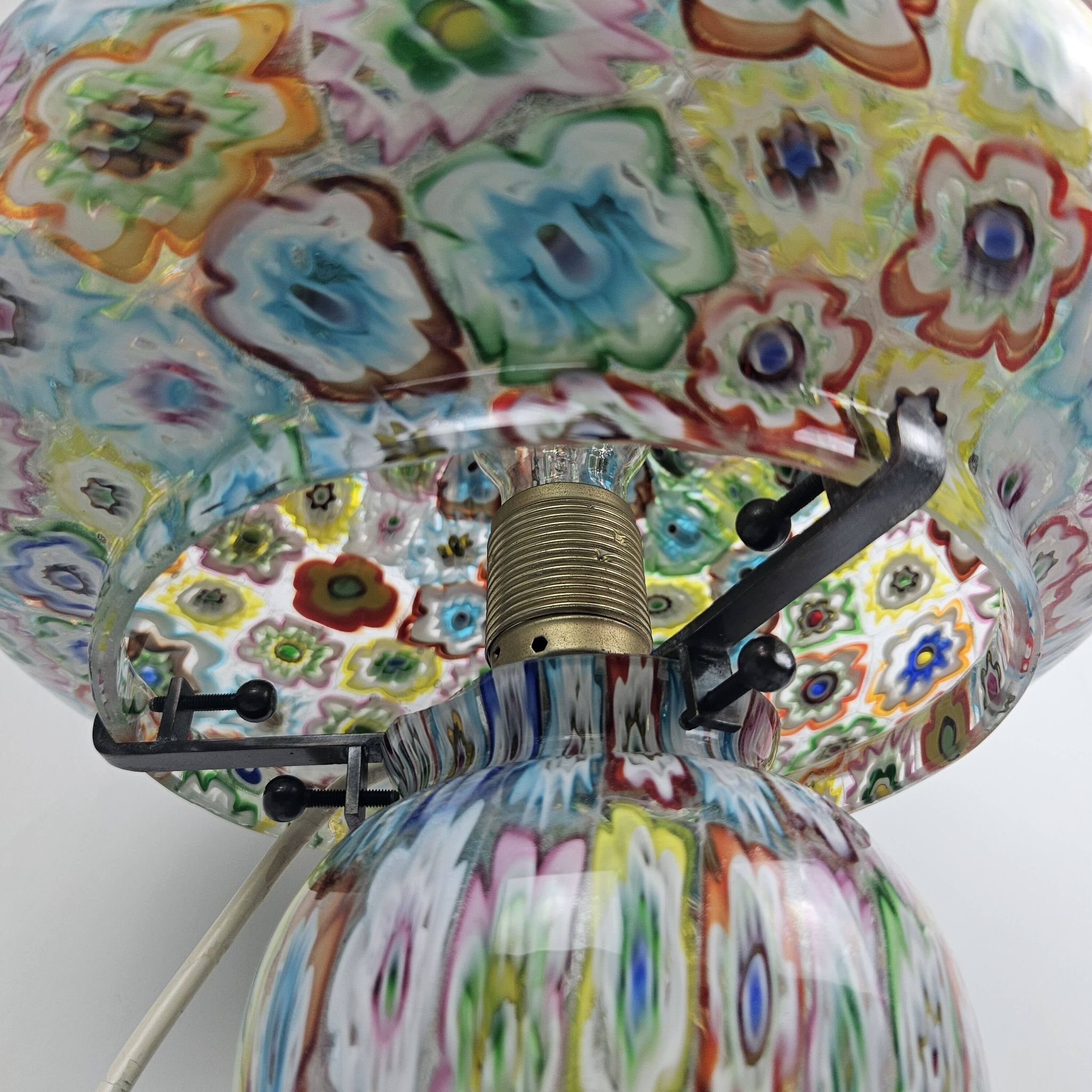 Fratelli Toso "Millefiore" Table Lamp in Murano Glass, Italy 1950's