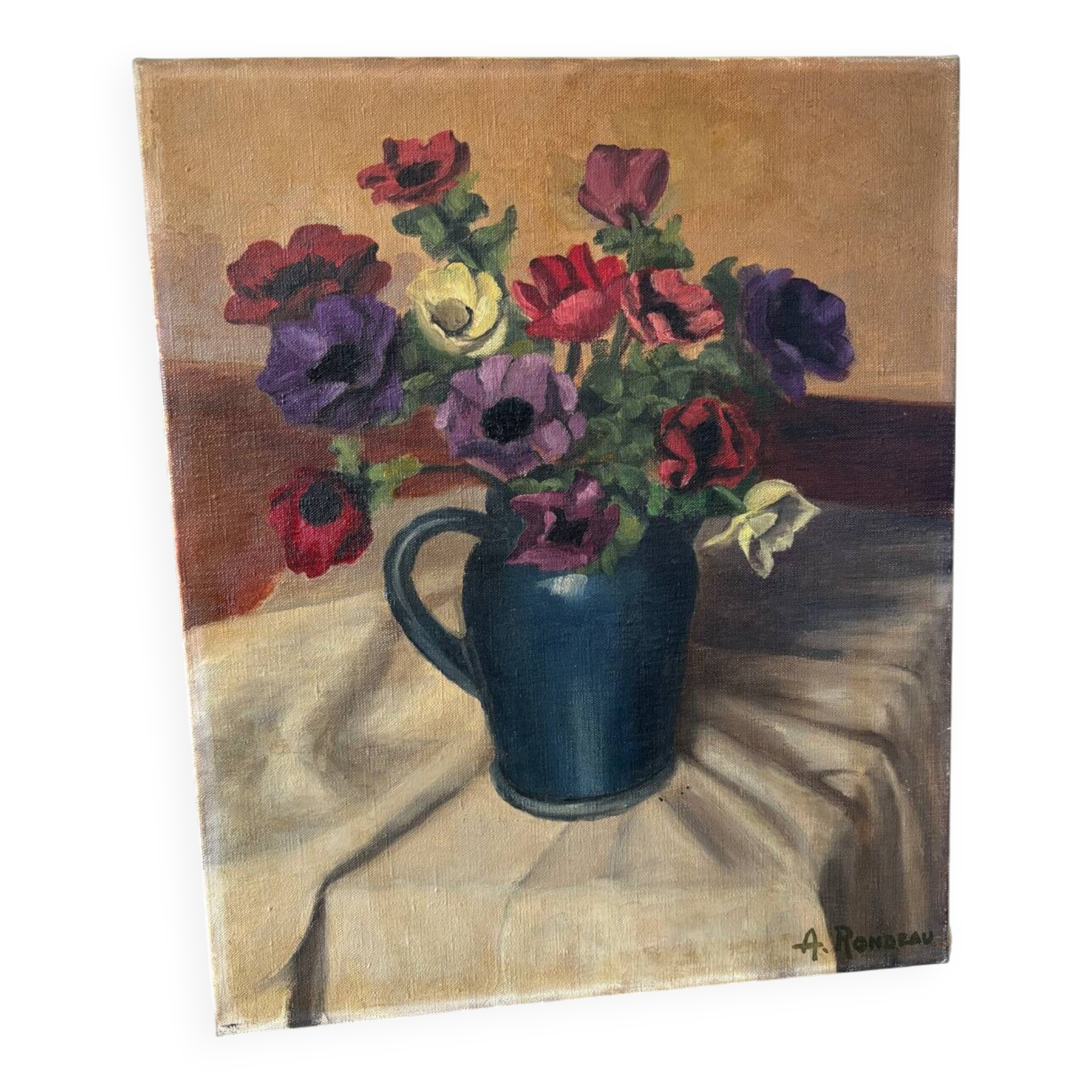 Bouquet of flowers signed Rondeau