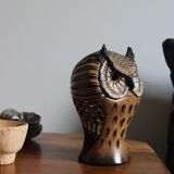 Ceramic owl lamp, Fonck and Mateo in Vallauris