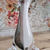 White and black bohemian crystal vase Artcristal