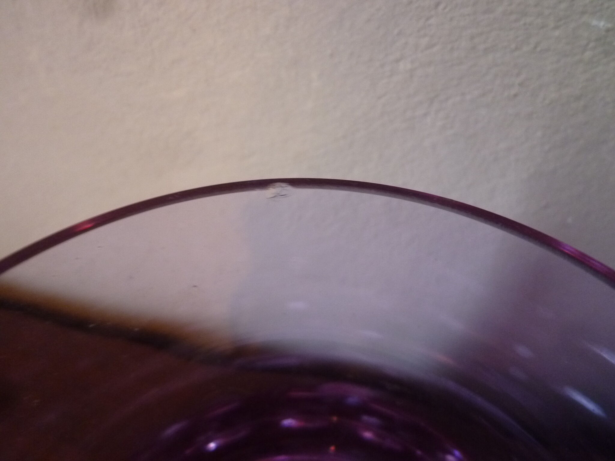 Set of 6 purple crystal aperitif glasses