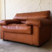 Leather armchair designed by Afra and Tobia Scarpa for B&B Italy, 1970s