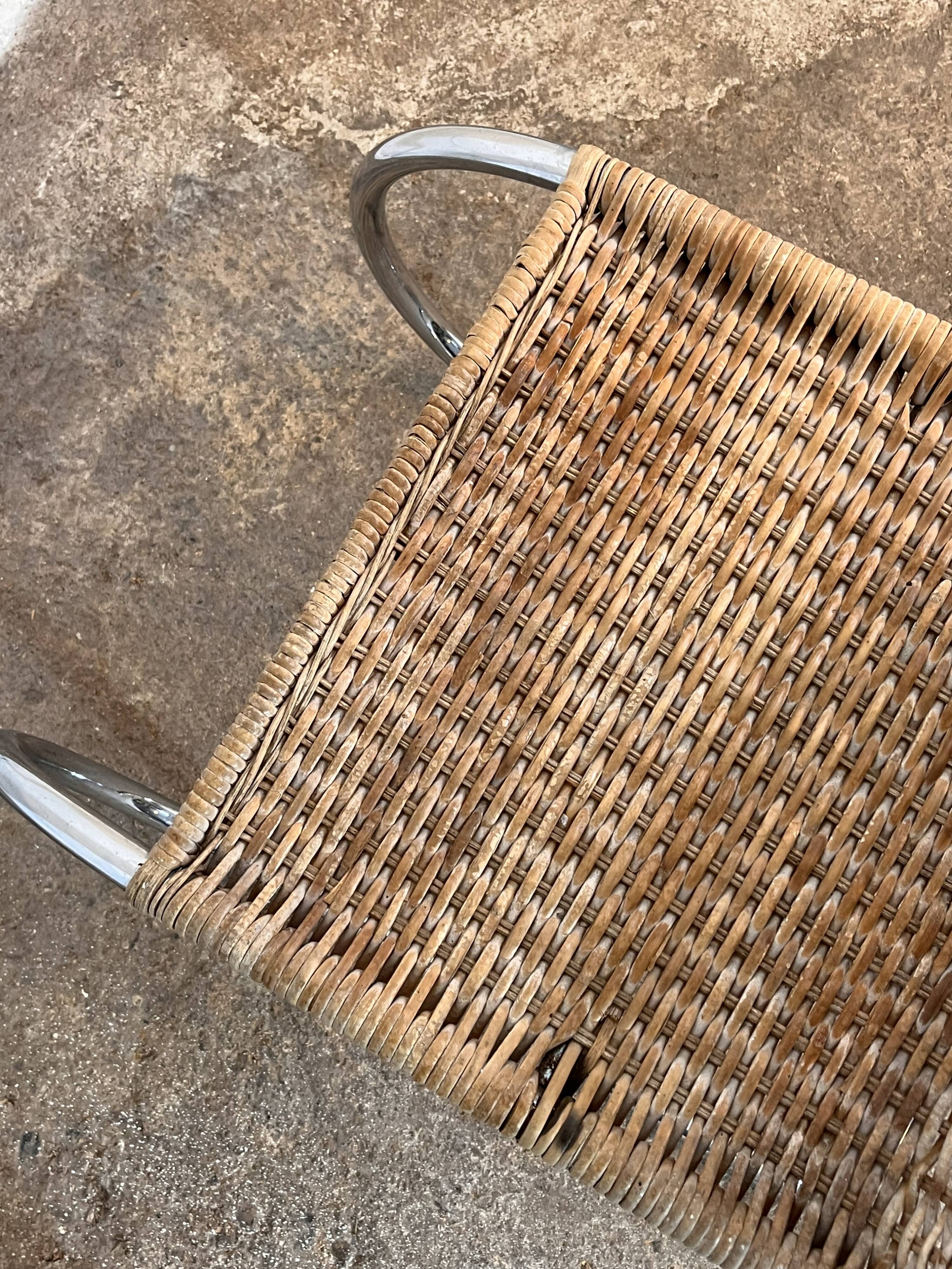 Set of 4 mr10 rattan chairs by mies van der rohe